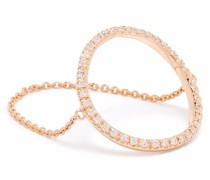 18kt Big Circle Rotgoldring mit Diamanten
