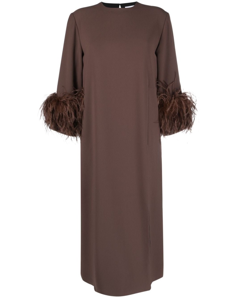 16ARLINGTON Damen Midikleid mit Federn
