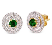 18kt yellow  Mia emerald and diamond earrings