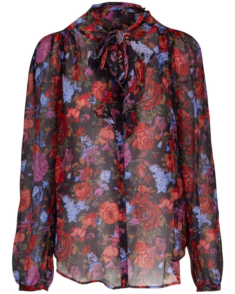 Paige Damen Seidenbluse mit Blumen-Print