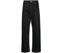 Gerade Hose mit Monogramm-Print