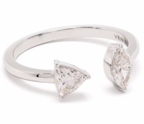 14kt Weißgoldring mit Diamanten