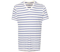 striped V-neck T-shirt