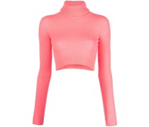 Cropped-Pullover mit Rollkragen