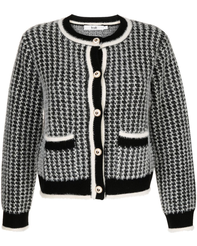 b+ab Damen Cardigan mit Intarsienmuster