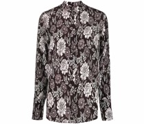 Seidenhemd mit Blumen-Print