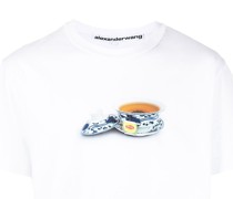 T-Shirt mit Teetassen-Print