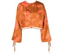 Satinbluse mit Blumen-Print