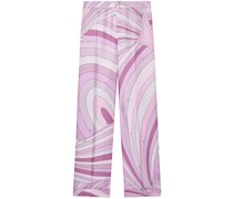 Seidenhose mit abstraktem Print