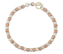 9kt Rotgold- und Silberarmband mit Perlen