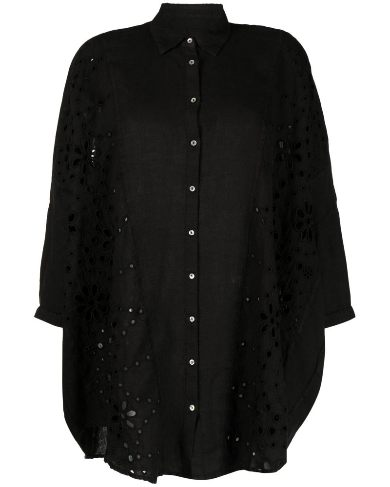 120% Lino Damen Besticktes Hemd
