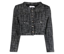 button-up tweed cropped jacket