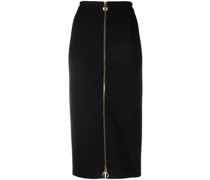 zip-up high-waisted skirt