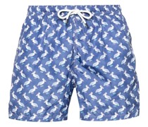 Madeira pelikan-pattern swim shorts