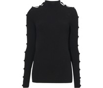 Gerippter Pullover mit Knöpfen