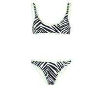 zebra pattern-print bikini