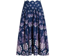 Floral-print midi-skirt
