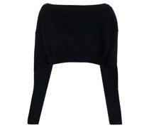 Schulterfreier Cropped-Pullover