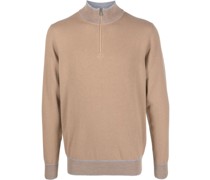 Gerippter Pullover mit Reißverschluss