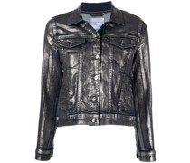 Jeansjacke im Metallic-Look