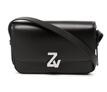 Satchel-Tasche mit Logo-Schild