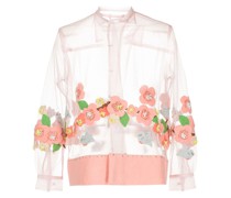 Semi-transparentes Hemd mit Blumen