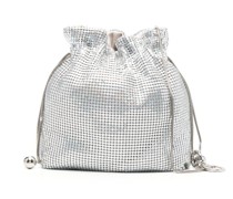 metallic mesh drawstring bag