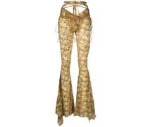 Ausgestellte Hose mit Blumen-Print
