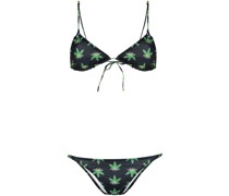 Bikini mit Cannabis-Print