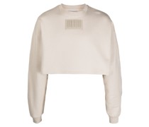 Cropped-Sweatshirt mit Barcode-Patch