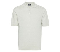 ribbed linen-blend polo shirt