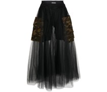 Midirock mit Camouflage-Taschen