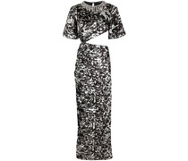 Gerafftes Kleid mit Cut-Out