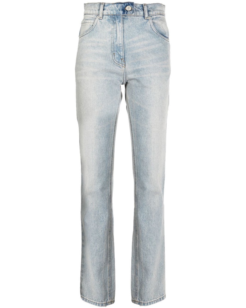 Courrèges Damen Straight-Leg-Jeans mit Riemen