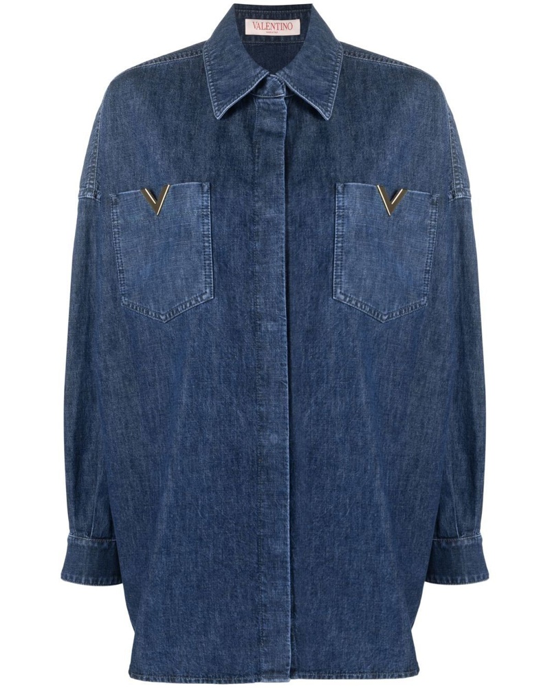 Valentino Garavani Damen Jeanshemd mit V-Schild