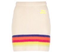 logo-embroidered striped ribbed skirt