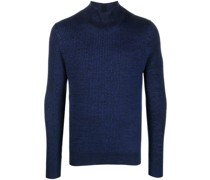 Gerippter Pullover mit Stehkragen