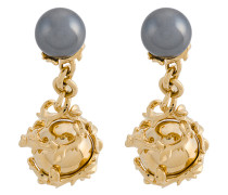 Vergoldete 'Orb & Pearl' Sterlingsilber-Manschettenknöpfe