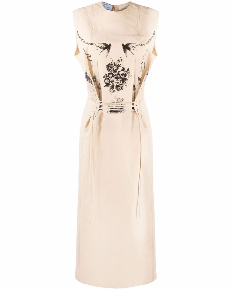 Prada Damen Trägerkleid mit Print