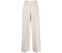 pressed-crease corduroy wide-leg trousers