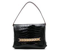 Classic Chain embossed-crocodile clutch bag