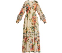 V-neck floral-print maxi dress