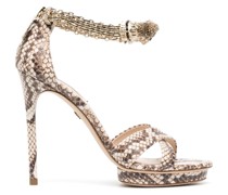 snake-print sandals