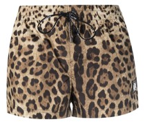 Kurze Shorts mit Leoparden-Print