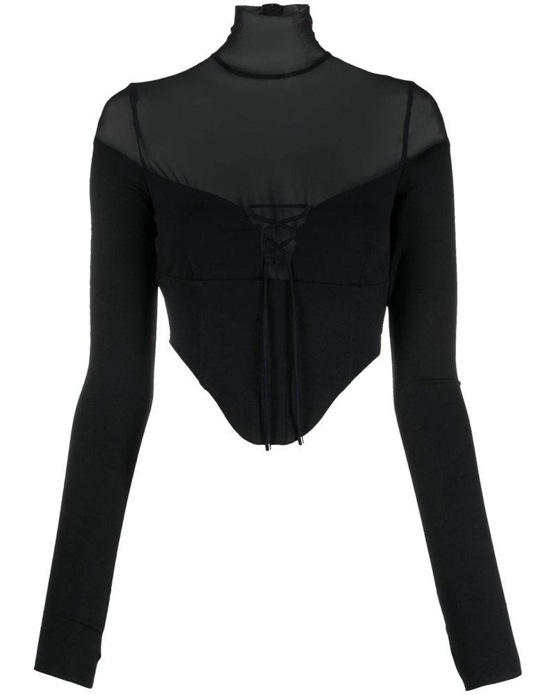 Pinko Damen Bluse mit semi-transparentem Einsatz Pinko Damen Bluse mit semi-transparentem Einsatz