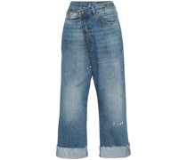 'Crossover' Jeans mit hohem Bund