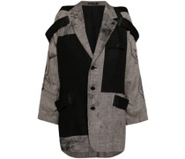 layered-design linen blazer
