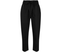 drawstring cotton cropped trousers