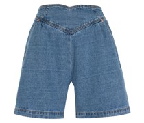 Hoch sitzende Jeans-Shorts