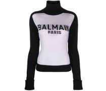 Intarsien-Pullover mit Logo
